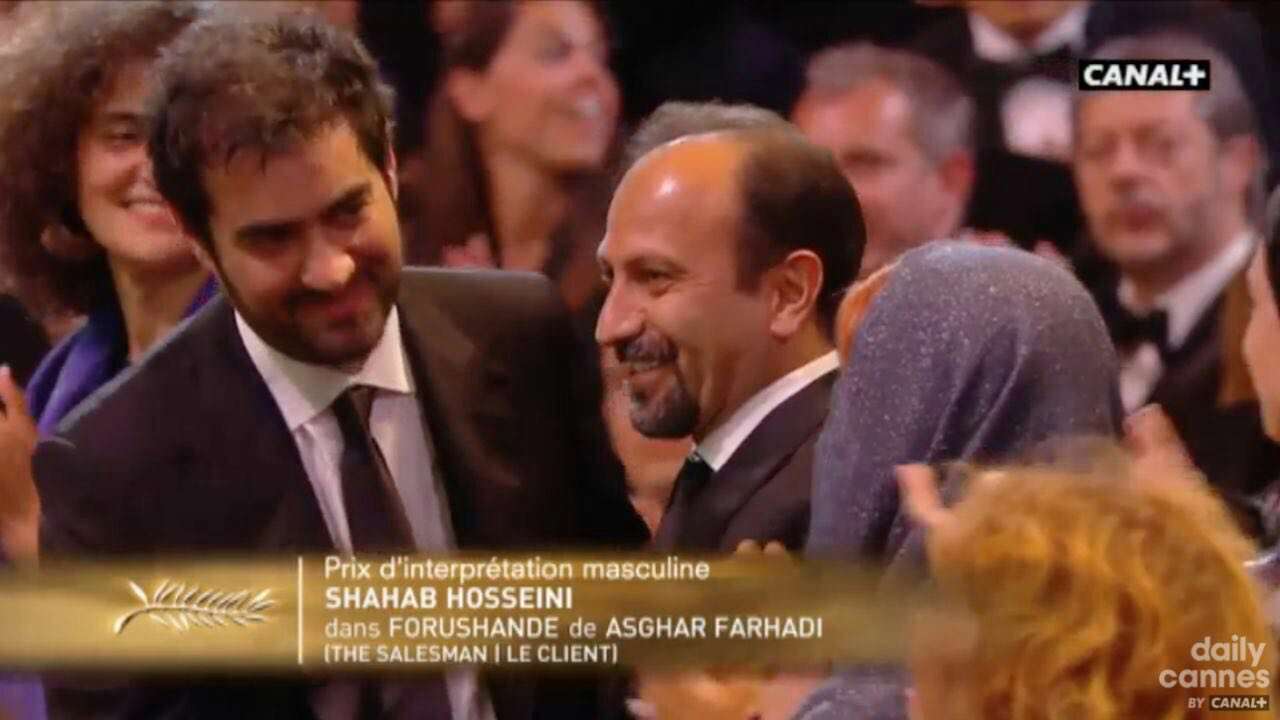 شهاب حسینی برنده نخل طلای بهترین بازیگر نقش مرد به خاطر بازی در فیلم فروشنده شد.